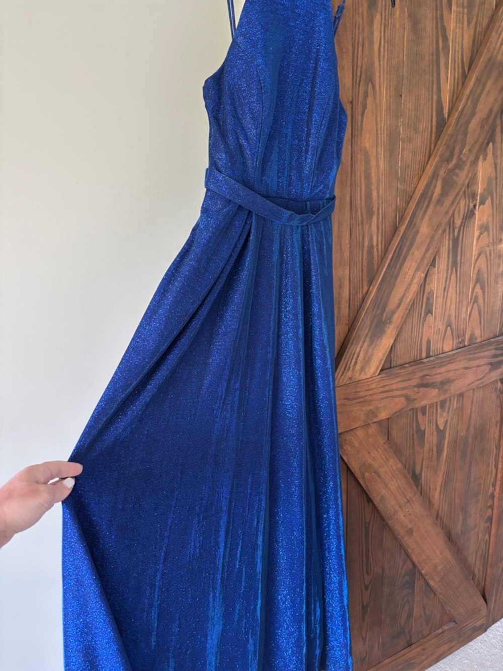 City Studio Sparkling Cobalt Halter-Style Maxi Dress - Picture 5 of 6